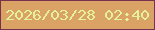 文字の大きさ：4、枠の色：76314f、背景の色：daa264、文字の色：e4f29b 無料ブログパーツのブログ時計