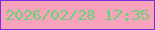 文字の大きさ：3、枠の色：7631df、背景の色：f7a3bc、文字の色：62d574 無料ブログパーツのブログ時計