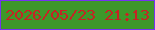 文字の大きさ：5、枠の色：7632f1、背景の色：3e972a、文字の色：c62324 無料ブログパーツのブログ時計