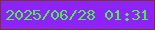 文字の大きさ：3、枠の色：76352c、背景の色：8d23f7、文字の色：4dee4a 無料ブログパーツのブログ時計