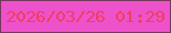 文字の大きさ：2、枠の色：76385d、背景の色：ee52ca、文字の色：ed3f60 無料ブログパーツのブログ時計
