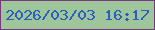 文字の大きさ：2、枠の色：76387f、背景の色：9fc69a、文字の色：2b5dc2 無料ブログパーツのブログ時計