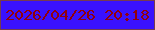 文字の大きさ：1、枠の色：763b4f、背景の色：3a11fd、文字の色：91000c 無料ブログパーツのブログ時計