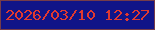 文字の大きさ：5、枠の色：763c49、背景の色：111488、文字の色：e13930 無料ブログパーツのブログ時計