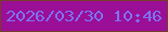 文字の大きさ：5、枠の色：763d28、背景の色：9b0e96、文字の色：7d72f4 無料ブログパーツのブログ時計