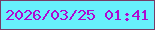 文字の大きさ：1、枠の色：763d66、背景の色：67f0fc、文字の色：ae08d1 無料ブログパーツのブログ時計