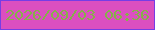 文字の大きさ：4、枠の色：763de5、背景の色：db4fc0、文字の色：87b04a 無料ブログパーツのブログ時計