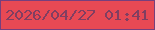 文字の大きさ：3、枠の色：763f7d、背景の色：e74954、文字の色：813e61 無料ブログパーツのブログ時計