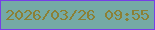 文字の大きさ：1、枠の色：763fe6、背景の色：75aaa5、文字の色：8b8035 無料ブログパーツのブログ時計