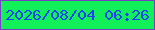 文字の大きさ：4、枠の色：7641c2、背景の色：12f059、文字の色：1b43f2 無料ブログパーツのブログ時計