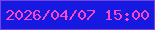 文字の大きさ：1、枠の色：7641e2、背景の色：161ae1、文字の色：fe46cd 無料ブログパーツのブログ時計