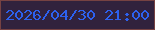 文字の大きさ：5、枠の色：764242、背景の色：31223d、文字の色：2d61ee 無料ブログパーツのブログ時計