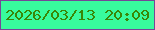 文字の大きさ：2、枠の色：764697、背景の色：38fb9d、文字の色：398706 無料ブログパーツのブログ時計