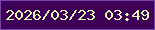 文字の大きさ：2、枠の色：7646ab、背景の色：3f0057、文字の色：dafbae 無料ブログパーツのブログ時計