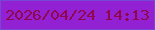 文字の大きさ：1、枠の色：7646d7、背景の色：9121d2、文字の色：91074c 無料ブログパーツのブログ時計
