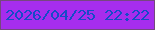 文字の大きさ：5、枠の色：76477e、背景の色：a62ded、文字の色：154bc8 無料ブログパーツのブログ時計