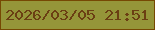文字の大きさ：4、枠の色：764803、背景の色：959539、文字の色：6b3f13 無料ブログパーツのブログ時計