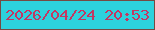 文字の大きさ：2、枠の色：764a42、背景の色：2dd2dd、文字の色：c33762 無料ブログパーツのブログ時計