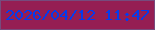 文字の大きさ：5、枠の色：764b7d、背景の色：951e53、文字の色：043bed 無料ブログパーツのブログ時計