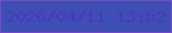 文字の大きさ：1、枠の色：764bcb、背景の色：3e4fb3、文字の色：4f33c3 無料ブログパーツのブログ時計