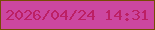 文字の大きさ：4、枠の色：764c04、背景の色：cc47a0、文字の色：bc2065 無料ブログパーツのブログ時計