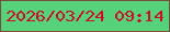 文字の大きさ：3、枠の色：764c3d、背景の色：56d27a、文字の色：ce0c28 無料ブログパーツのブログ時計