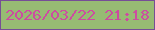 文字の大きさ：4、枠の色：764e96、背景の色：97bb73、文字の色：cd4ca1 無料ブログパーツのブログ時計