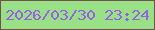 文字の大きさ：5、枠の色：764f4a、背景の色：98e186、文字の色：9b5ee5 無料ブログパーツのブログ時計
