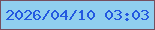 文字の大きさ：3、枠の色：764f5e、背景の色：90cfef、文字の色：2359e0 無料ブログパーツのブログ時計
