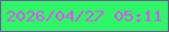 文字の大きさ：5、枠の色：765197、背景の色：2ef667、文字の色：de52ff 無料ブログパーツのブログ時計