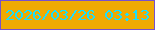 文字の大きさ：5、枠の色：7651cd、背景の色：efaa03、文字の色：1bdefd 無料ブログパーツのブログ時計