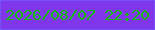 文字の大きさ：5、枠の色：7651fa、背景の色：8036ea、文字の色：0fbf07 無料ブログパーツのブログ時計