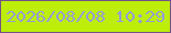 文字の大きさ：3、枠の色：765387、背景の色：bdee0a、文字の色：949ed3 無料ブログパーツのブログ時計