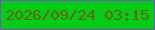 文字の大きさ：5、枠の色：7653c7、背景の色：06cc17、文字の色：5f6712 無料ブログパーツのブログ時計