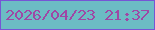 文字の大きさ：4、枠の色：7655d5、背景の色：6cbcc4、文字の色：9f47a5 無料ブログパーツのブログ時計