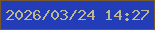 文字の大きさ：1、枠の色：76582a、背景の色：233cb8、文字の色：bfb58e 無料ブログパーツのブログ時計