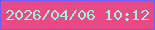 文字の大きさ：4、枠の色：765af7、背景の色：e84a88、文字の色：9cf6d9 無料ブログパーツのブログ時計