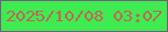 文字の大きさ：3、枠の色：765d82、背景の色：3eeb50、文字の色：c36459 無料ブログパーツのブログ時計