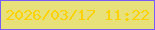 文字の大きさ：4、枠の色：765df9、背景の色：e8e078、文字の色：fbd108 無料ブログパーツのブログ時計