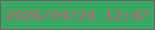 文字の大きさ：1、枠の色：765e65、背景の色：38a865、文字の色：c56269 無料ブログパーツのブログ時計