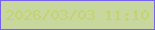 文字の大きさ：4、枠の色：7660ef、背景の色：c7d79d、文字の色：c4d270 無料ブログパーツのブログ時計