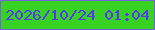 文字の大きさ：2、枠の色：7662e1、背景の色：38d223、文字の色：5437f9 無料ブログパーツのブログ時計