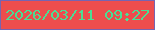 文字の大きさ：2、枠の色：7664b1、背景の色：ed4d4d、文字の色：4bde94 無料ブログパーツのブログ時計