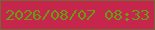 文字の大きさ：5、枠の色：766538、背景の色：c6264b、文字の色：699d11 無料ブログパーツのブログ時計