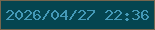 文字の大きさ：2、枠の色：76654d、背景の色：054550、文字の色：4499b7 無料ブログパーツのブログ時計