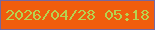 文字の大きさ：1、枠の色：76689f、背景の色：f05d0d、文字の色：b7d250 無料ブログパーツのブログ時計