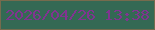 文字の大きさ：2、枠の色：766b4d、背景の色：346954、文字の色：803490 無料ブログパーツのブログ時計