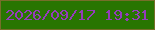 文字の大きさ：4、枠の色：766e29、背景の色：287501、文字の色：943cbb 無料ブログパーツのブログ時計