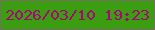 文字の大きさ：5、枠の色：766e65、背景の色：3b9e11、文字の色：a7057a 無料ブログパーツのブログ時計