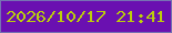 文字の大きさ：1、枠の色：7672b3、背景の色：6a10b1、文字の色：bbcf0b 無料ブログパーツのブログ時計